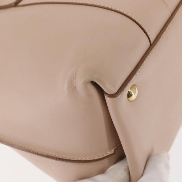 Salvatore Ferragamo Gancini Shoulder Bag Leather Pink Gold Auth 145992